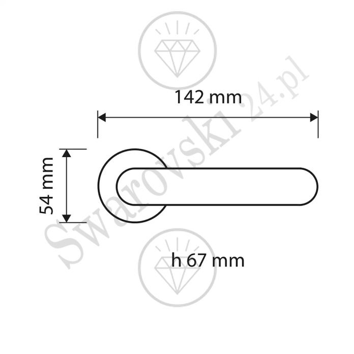 Klamka Madame Crystla 112 - wymiar